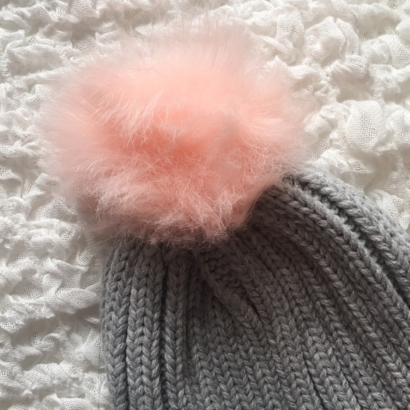 Pink & Gray Sequins Heart Pom Pom Toque - Picture 4 of 7